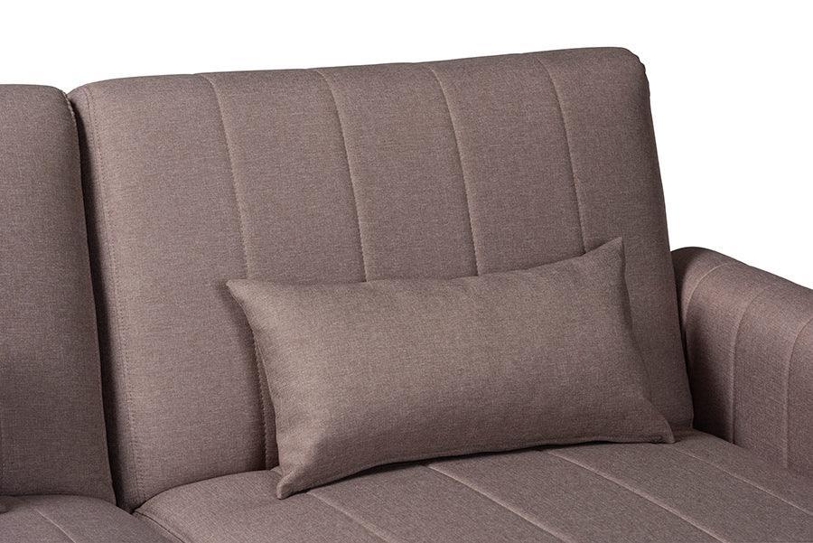 Baxton Studio Lanoma Contemporary Clay Fabric Upholstered Convertible Sleeper Sofa FredCo