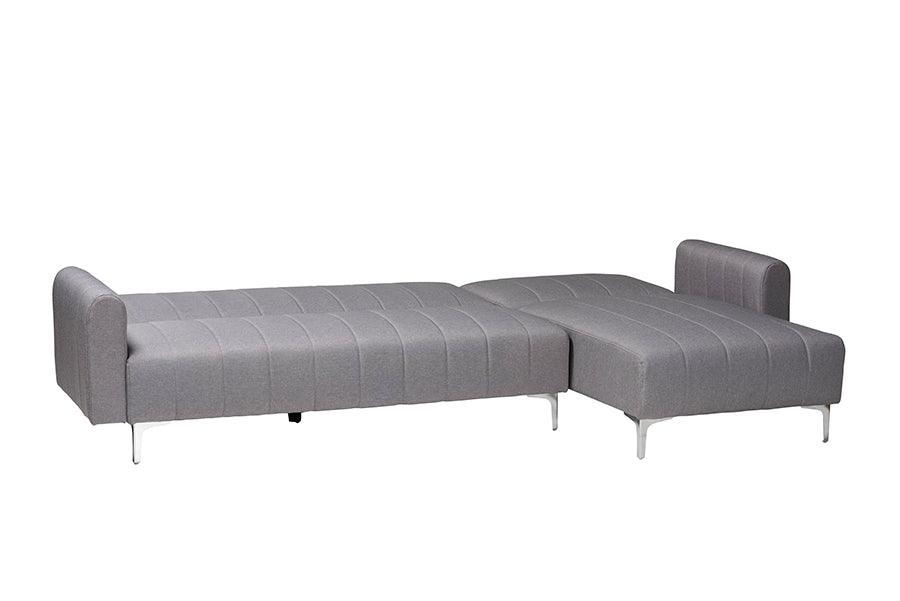 Baxton Studio Lanoma Contemporary Slate Grey Fabric Upholstered Convertible Sleeper Sofa FredCo