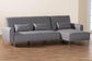 Baxton Studio Lanoma Contemporary Slate Grey Fabric Upholstered Convertible Sleeper Sofa FredCo