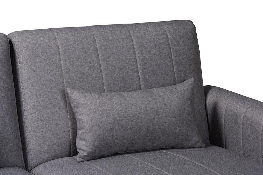 Baxton Studio Lanoma Contemporary Slate Grey Fabric Upholstered Convertible Sleeper Sofa FredCo