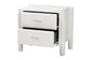 Baxton Studio Laria Modern White Teddy-Bear Fabric 2-Drawer Nightstand FredCo