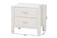 Baxton Studio Laria Modern White Teddy-Bear Fabric 2-Drawer Nightstand FredCo