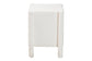 Baxton Studio Laria Modern White Teddy-Bear Fabric 2-Drawer Nightstand FredCo