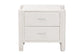 Baxton Studio Laria Modern White Teddy-Bear Fabric 2-Drawer Nightstand FredCo