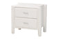 Baxton Studio Laria Modern White Teddy-Bear Fabric 2-Drawer Nightstand FredCo