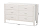 Baxton Studio Laria Modern White Teddy-Bear Fabric 6-Drawer Dresser FredCo