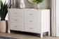 Baxton Studio Laria Modern White Teddy-Bear Fabric 6-Drawer Dresser FredCo