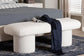Baxton Studio Laria Modern White Teddy-Bear Fabric Accent Bench FredCo