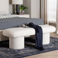 Baxton Studio Laria Modern White Teddy-Bear Fabric Accent Bench FredCo
