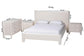 Baxton Studio Laria Modern White Teddy-Bear Fabric King Size 4-Piece Bedroom Set FredCo