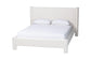 Baxton Studio Laria Modern White Teddy-Bear Fabric King Size 4-Piece Bedroom Set FredCo