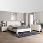 Baxton Studio Laria Modern White Teddy-Bear Fabric Queen Size 4-Piece Bedroom Set FredCo