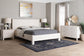 Baxton Studio Laria Modern White Teddy-Bear Fabric Queen Size 4-Piece Bedroom Set FredCo