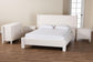 Baxton Studio Laria Modern White Teddy-Bear Fabric Queen Size 4-Piece Bedroom Set FredCo