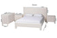 Baxton Studio Laria Modern White Teddy-Bear Fabric Queen Size 4-Piece Bedroom Set FredCo