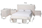 Baxton Studio Laria Modern White Teddy-Bear Fabric Queen Size 5-Piece Bedroom Set FredCo