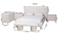 Baxton Studio Laria Modern White Teddy-Bear Fabric Queen Size 5-Piece Bedroom Set FredCo