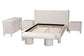 Baxton Studio Laria Modern White Teddy-Bear Fabric Queen Size 5-Piece Bedroom Set FredCo