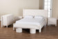 Baxton Studio Laria Modern White Teddy-Bear Fabric Queen Size 5-Piece Bedroom Set FredCo