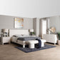 Baxton Studio Laria Modern White Teddy-Bear Fabric Queen Size 5-Piece Bedroom Set FredCo