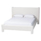 Baxton Studio Laria Modern White Teddy-Bear Fabric Queen Size Platform Bed FredCo