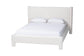 Baxton Studio Laria Modern White Teddy-Bear Fabric Queen Size Platform Bed FredCo