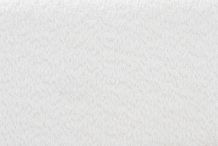 Baxton Studio Laria Modern White Teddy-Bear Fabric Queen Size Platform Bed FredCo