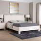 Baxton Studio Laria Modern White Teddy-Bear Fabric Queen Size Platform Bed FredCo