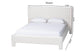 Baxton Studio Laria Modern White Teddy-Bear Fabric Queen Size Platform Bed FredCo