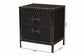 Baxton Studio Laura Vintage Black Canvas 2-Drawer End Table Trunk FredCo