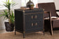 Baxton Studio Laura Vintage Black Canvas 2-Drawer End Table Trunk FredCo