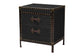 Baxton Studio Laura Vintage Black Canvas 2-Drawer End Table Trunk FredCo