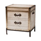 Baxton Studio Laura Vintage White Canvas 2-Drawer End Table Trunk FredCo