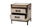 Baxton Studio Laura Vintage White Canvas 2-Drawer End Table Trunk FredCo