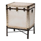 Baxton Studio Laura Vintage White Canvas Lift-Top Trunk End Table FredCo
