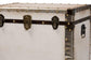 Baxton Studio Laura Vintage White Canvas Lift-Top Trunk End Table FredCo