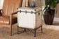 Baxton Studio Laura Vintage White Canvas Lift-Top Trunk End Table FredCo