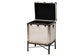 Baxton Studio Laura Vintage White Canvas Lift-Top Trunk End Table FredCo
