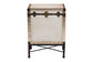Baxton Studio Laura Vintage White Canvas Lift-Top Trunk End Table FredCo