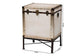 Baxton Studio Laura Vintage White Canvas Lift-Top Trunk End Table FredCo
