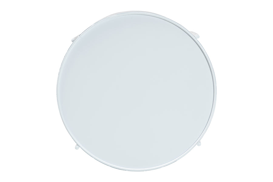 Baxton Studio Laverne White Metal Side Table with Scalloped Tray Top - Round Accent Table with Decorative Base for Indoor or Semi-Outdoor Use FredCo