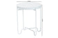 Baxton Studio Laverne White Metal Side Table with Scalloped Tray Top - Round Accent Table with Decorative Base for Indoor or Semi-Outdoor Use FredCo