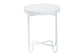 Baxton Studio Laverne White Metal Side Table with Scalloped Tray Top - Round Accent Table with Decorative Base for Indoor or Semi-Outdoor Use FredCo