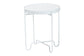 Baxton Studio Laverne White Metal Side Table with Scalloped Tray Top - Round Accent Table with Decorative Base for Indoor or Semi-Outdoor Use FredCo