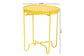 Baxton Studio Laverne Yellow Metal Side Table with Scalloped Tray Top - Round Accent Table with Decorative Base for Indoor or Semi-Outdoor Use FredCo