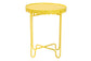 Baxton Studio Laverne Yellow Metal Side Table with Scalloped Tray Top - Round Accent Table with Decorative Base for Indoor or Semi-Outdoor Use FredCo