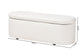 Baxton Studio Lavina Modern White Teddy-Bear Fabric Storage Bench FredCo