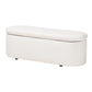 Baxton Studio Lavina Modern White Teddy-Bear Fabric Storage Bench FredCo