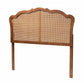 Baxton Studio Leandra Classic and Traditional Ash Walnut Finished Wood Headboard with Rattan FredCo