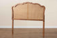 Baxton Studio Leandra Classic and Traditional Ash Walnut Finished Wood Headboard with Rattan FredCo